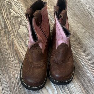 Justin Boots Kids Brown and Pink Boots